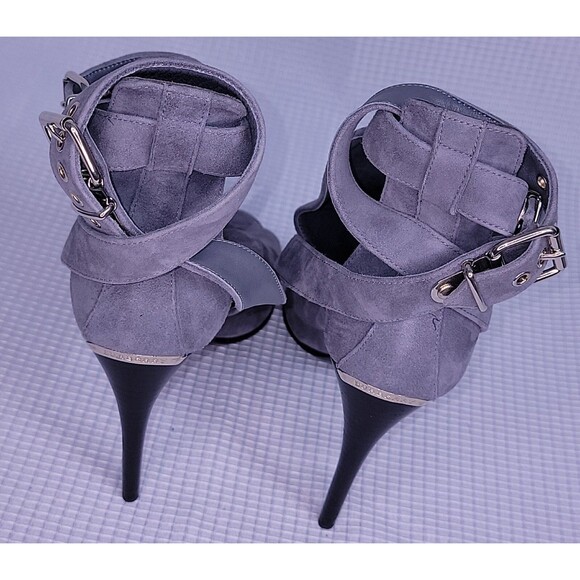 NEW Burberry Open Toe Strappy Gray Heeled Booties US 7.5 / EU 37.5 $995 - Picture 6 of 11